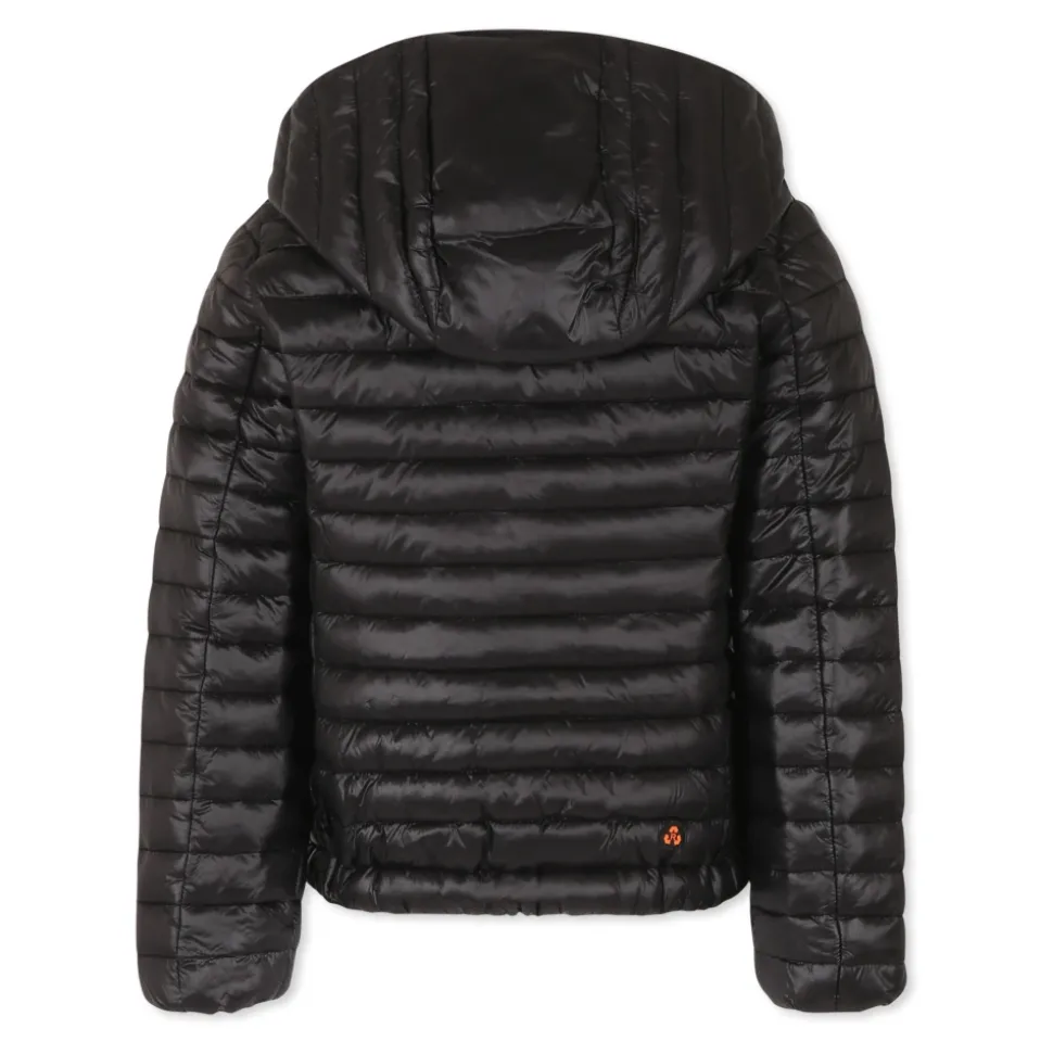 Gewatteerde Zwarte Donsjas met Capuchon
