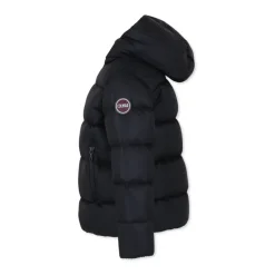 Gewatteerde Zwarte Donsjas met Capuchon