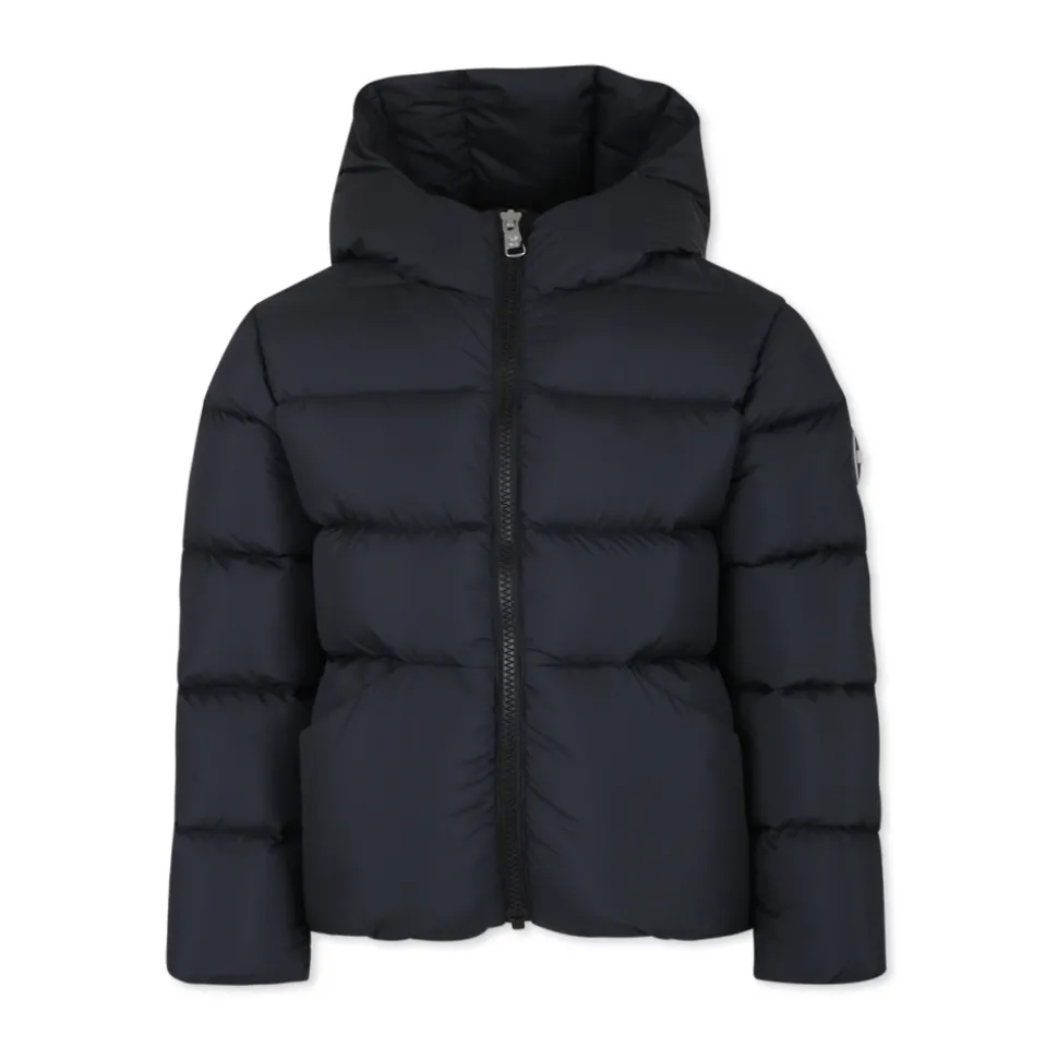 Gewatteerde Zwarte Donzen Jas met Capuchon