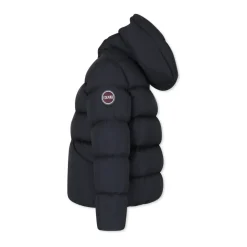 Gewatteerde Zwarte Donzen Jas met Capuchon