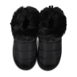 Gewatteerde Zwarte Instappers met Nepbont