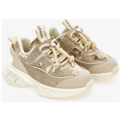 Glitter Chunky Sneakers in Beige