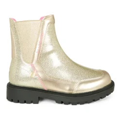 Gouden Enkellaarzen met Lurex Detail