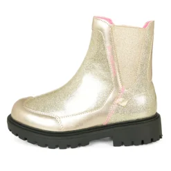 Gouden Enkellaarzen met Lurex Detail