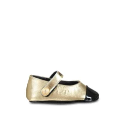 Gouden Leren Ballet Flats met Band