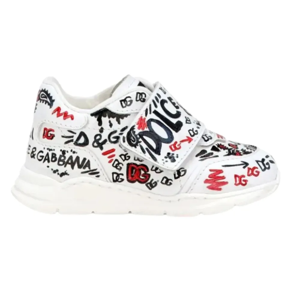 Graffiti Print Leren Sneakers