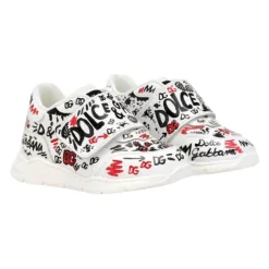 Graffiti Print Leren Sneakers