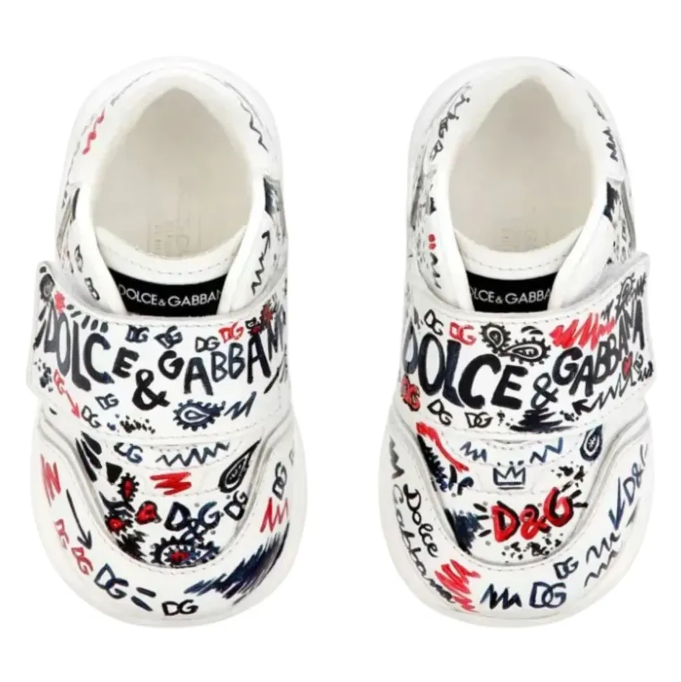 Graffiti Print Leren Sneakers