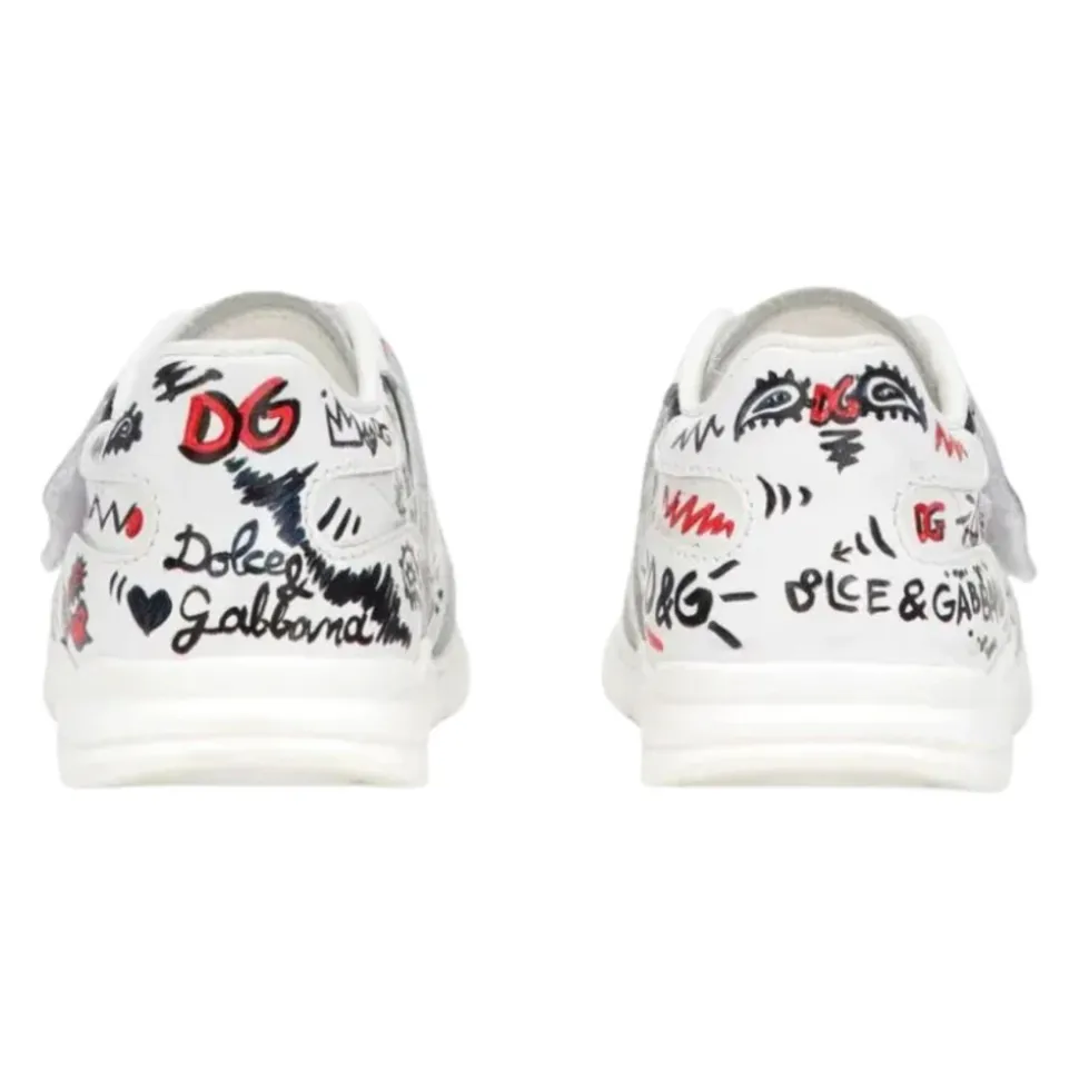 Graffiti Print Leren Sneakers