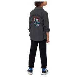 Grijs Shirt met Multicolor Borduursel