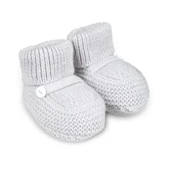 Grijze Baby Slofjes met Revers