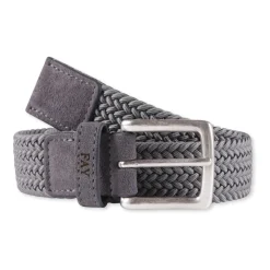 Grijze Geweven Stretch Riem met Logo