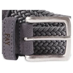 Grijze Geweven Stretch Riem met Logo