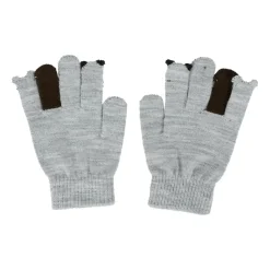 Grijze handschoenen met dierenversiering