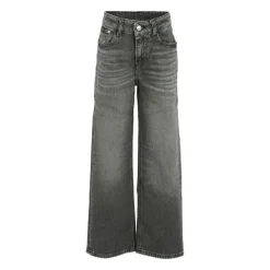 Grijze Jeans Vijf-Pocket Knoopsluiting Stijl