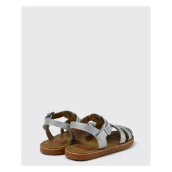 Grijze Leren Kindersandalen met Gesp