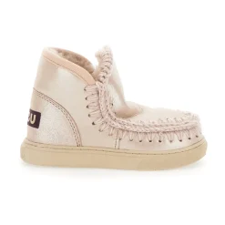 Grijze Metallic Eskimo Leren Enkellaarzen