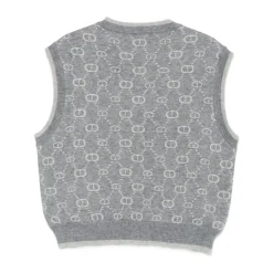 Grijze Monogram Logo Vest Sweaters