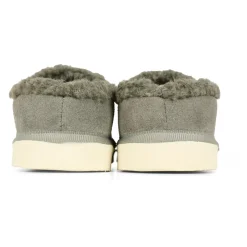 Grijze Suède Muiltjes met Nep Shearling