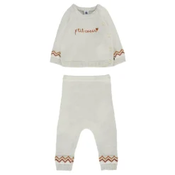 Grijze Wol Katoen Trui Broek Set