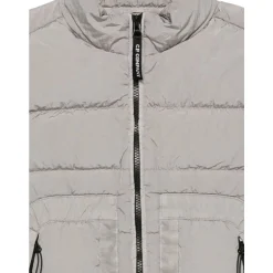 Grijze Zip-Up Gewatteerde Gilet Jas
