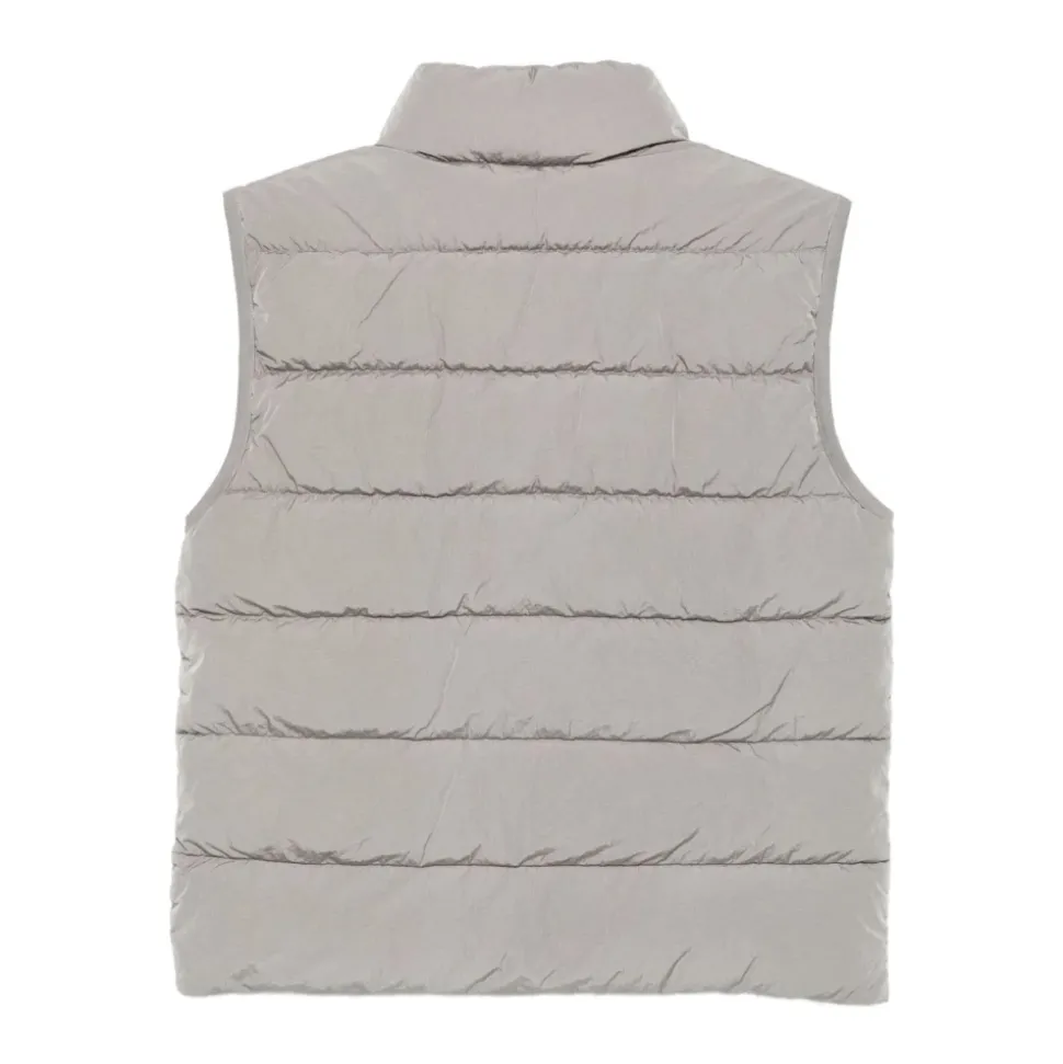 Grijze Zip-Up Gewatteerde Gilet Jas