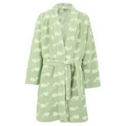 Groene Fleece Badjas met Walvis