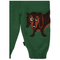 Groene Gebreide Casual Broek met Hond