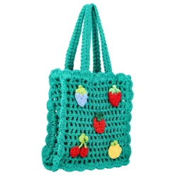 Groene Gehaakte Bessen Handtas