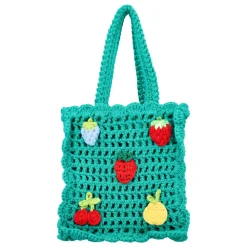 Groene Gehaakte Bessen Handtas