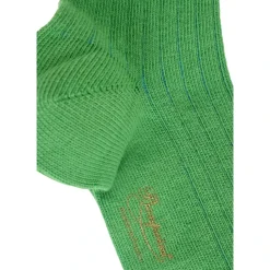 Groene Geribbelde Sokken met Golvende Zoom