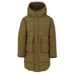 Groene Gewatteerde Donsjas met Capuchon