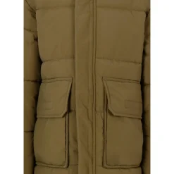 Groene Gewatteerde Donsjas met Capuchon