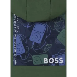 Groene hoodie met logoprint