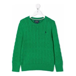 Groene kabeltrui met pony