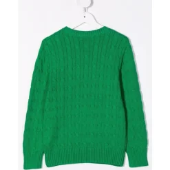 Groene kabeltrui met pony