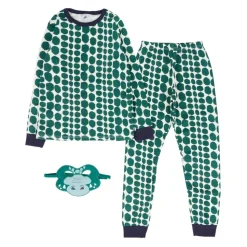 Groene katoenen pyjama set met masker