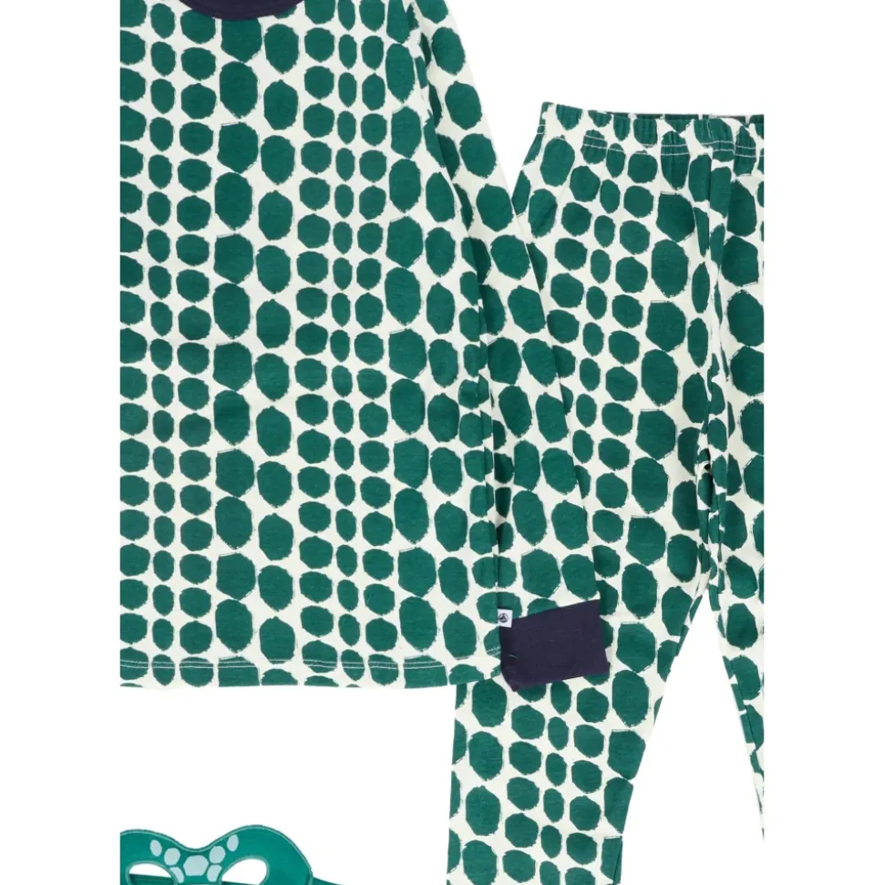 Groene katoenen pyjama set met masker