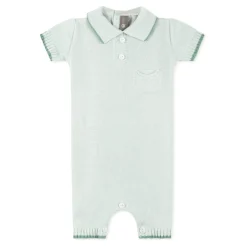 Groene Katoenen Romper met Applicatieknopen