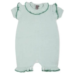 Groene Katoenen Romper met Ruches