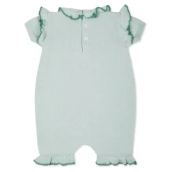 Groene Katoenen Romper met Ruches