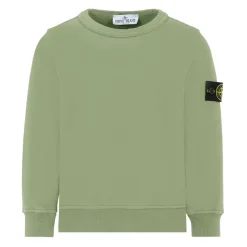 Groene Ronde Hals Sweatshirt met Iconisch Logopatch