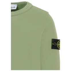 Groene Ronde Hals Sweatshirt met Iconisch Logopatch