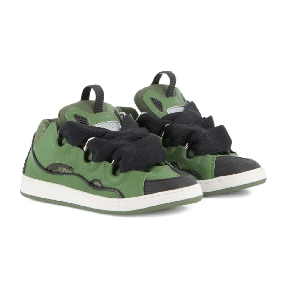 Groene Sneakers met Vetersluiting