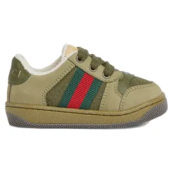 Groene Sneakers voor kinderen met Web Stripe