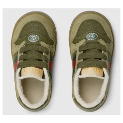 Groene Sneakers voor kinderen met Web Stripe