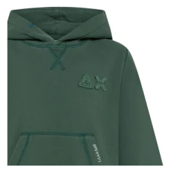 Groene sweater met capuchon en logo