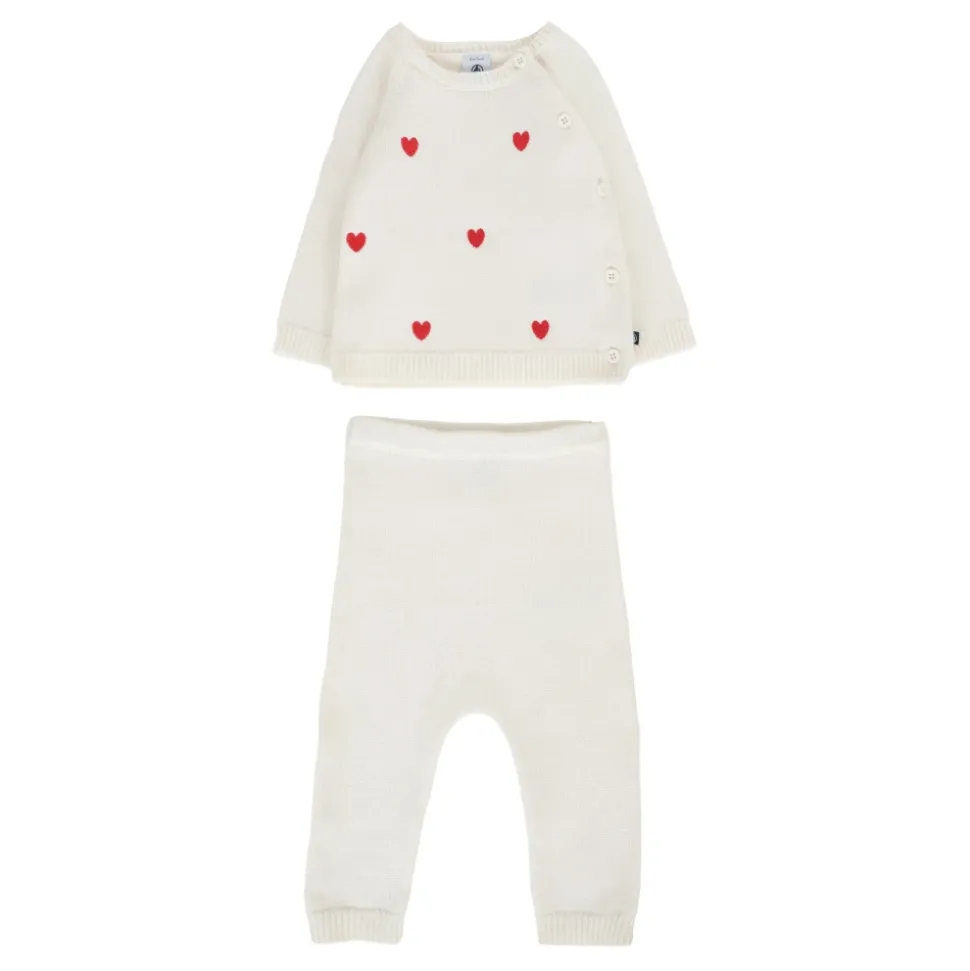 Hartversierd Ivoor Wollen Pak