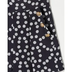 High-Waisted shorts met stipprint, decoratieve knopen en zakken