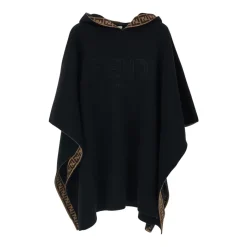 Hooded Cape with Logo Lettering